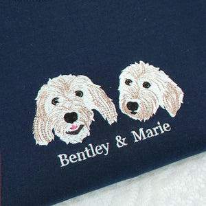 Personalized Dog Face Sweatshirt from Photo, Custom Embroidered Dog Lover Gift