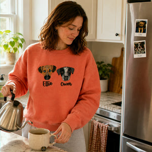 Custom Dog Memorial Sweatshirt for Best Friend - Embroidered Pet Photo Portrait Crewneck & Name - Dog Loss Sympathy Gift for Her