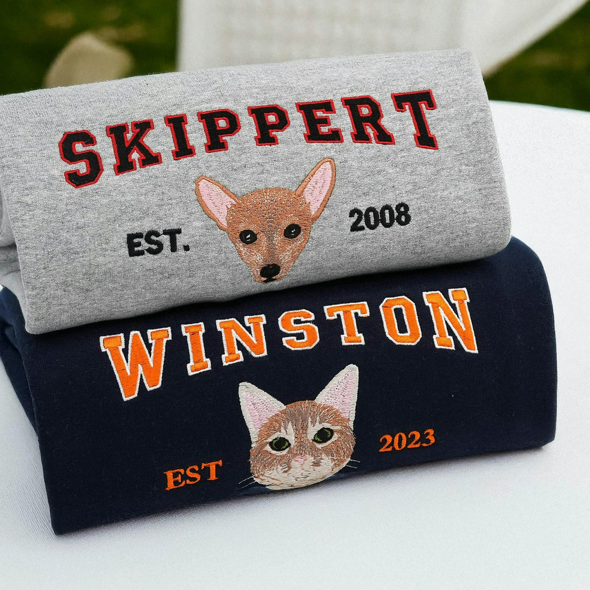 Custom Dog Portrait Sweatshirt for Birthday Best Friend - Embroidered Pet Photo Crewneck & Name - Bestie Gift for Her