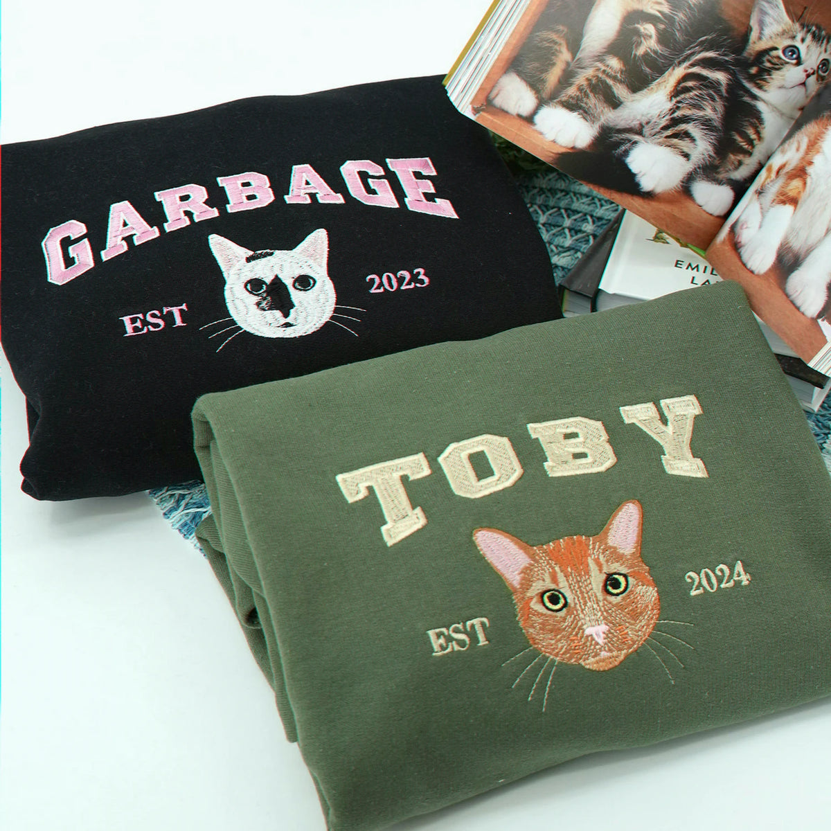 Custom Dog Portrait Sweatshirt for Birthday Best Friend - Embroidered Pet Photo Crewneck & Name - Bestie Gift for Her