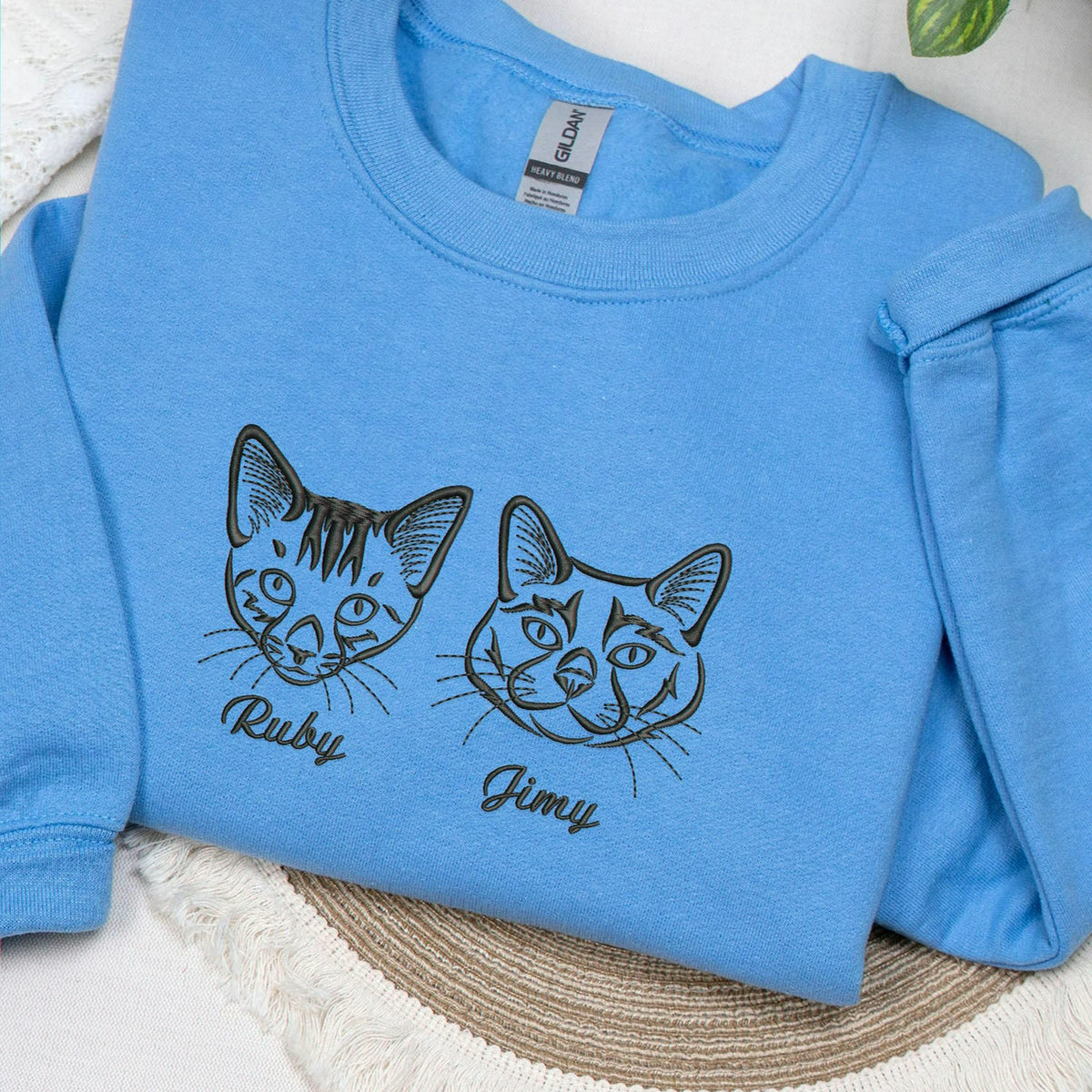Custom Dog Memorial Sweatshirt for Best Friend - Embroidered Pet Photo Outline Crewneck & Name - Dog Loss Sympathy Gift for Her