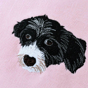 Custom Dog Portrait T-shirt for Birthday Girlfriend - Embroidered Pet Photo Tee & Name - Gift for Her