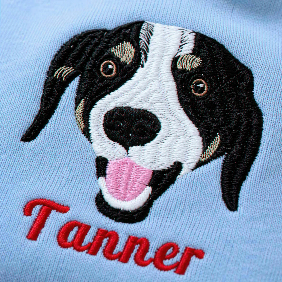 Custom Dog Portrait T-shirt for Birthday Grandma - Embroidered Pet Photo Tee & Name - Gift for Her