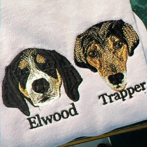Custom Dog Memorial Sweatshirt for Grandma - Embroidered Pet Photo Portrait Crewneck & Name - Dog Loss Sympathy Gift for Her