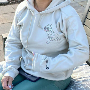 Custom Dog Memorial Sweatshirt for Grandma - Embroidered Pet Photo Outline Crewneck & Name - Dog Loss Sympathy Gift for Her