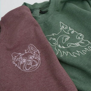 Custom Dog Outline Sweatshirt for Birthday Grandma - Minimalist Embroidered Pet Photo Crewneck & Name - Gift for Her