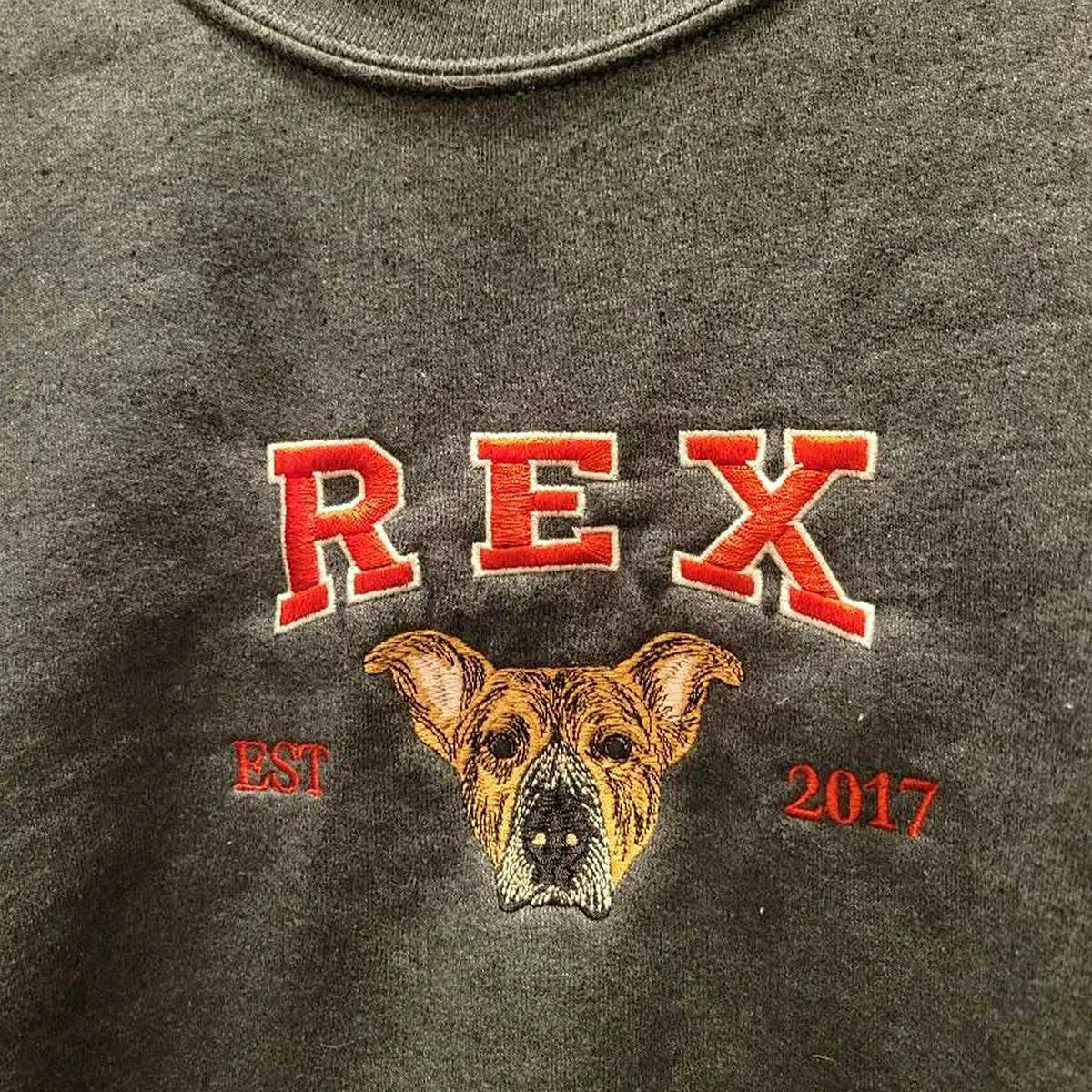 Custom Dog Portrait Sweatshirt for Birthday Grandma - Embroidered Pet Photo Crewneck & Name - Gift for Her