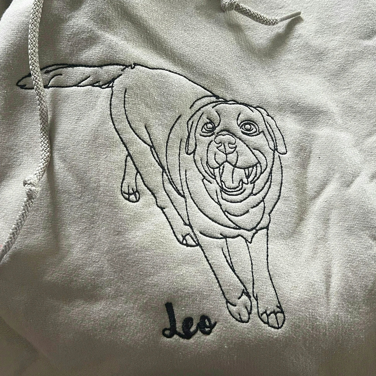Custom Dog Memorial Sweatshirt for Grandma - Embroidered Pet Photo Outline Crewneck & Name - Dog Loss Sympathy Gift for Her