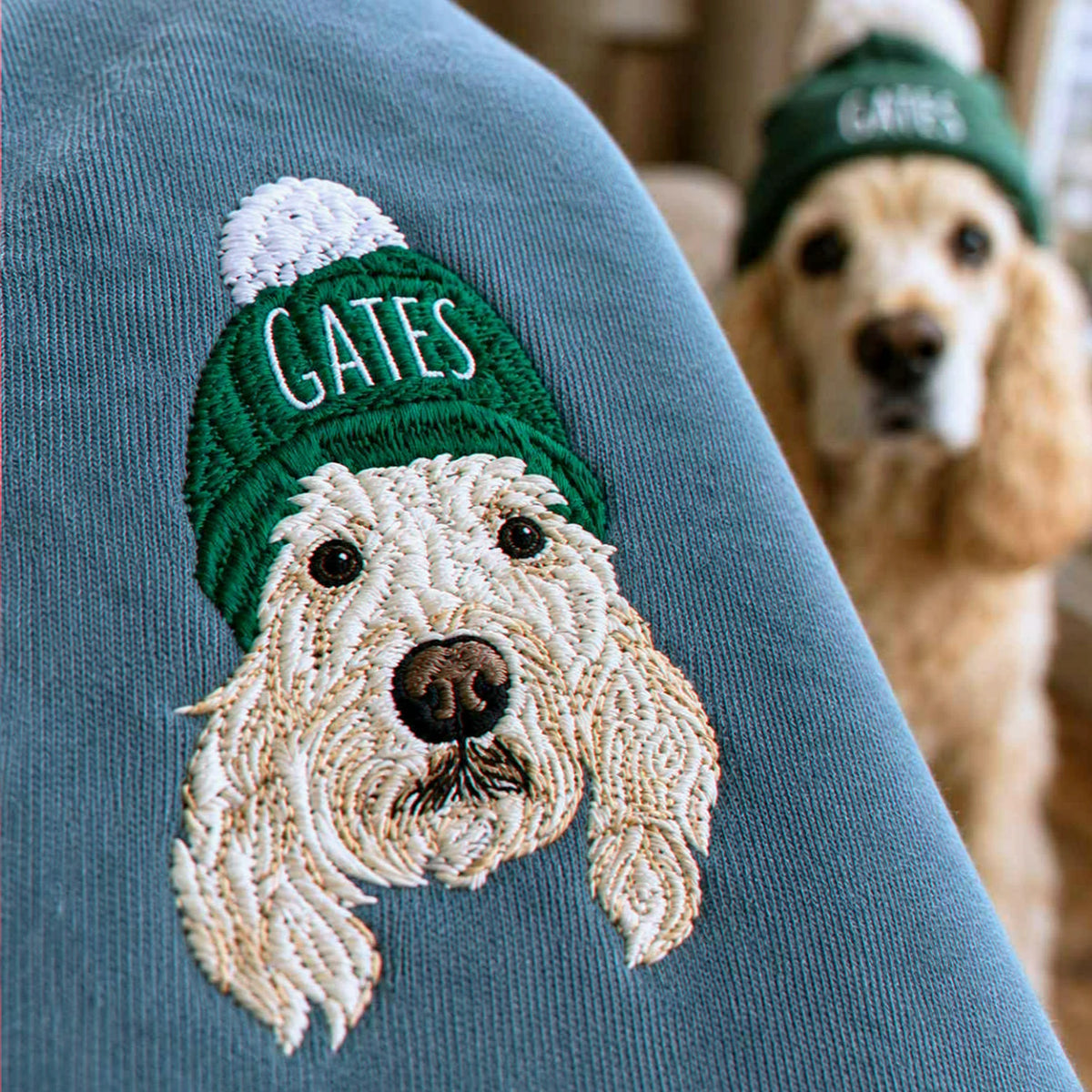 Custom Dog Memorial T-Shirt for Grandpa - Embroidered Pet Photo Portrait Tee & Name - Dog Loss Sympathy Gift for Him
