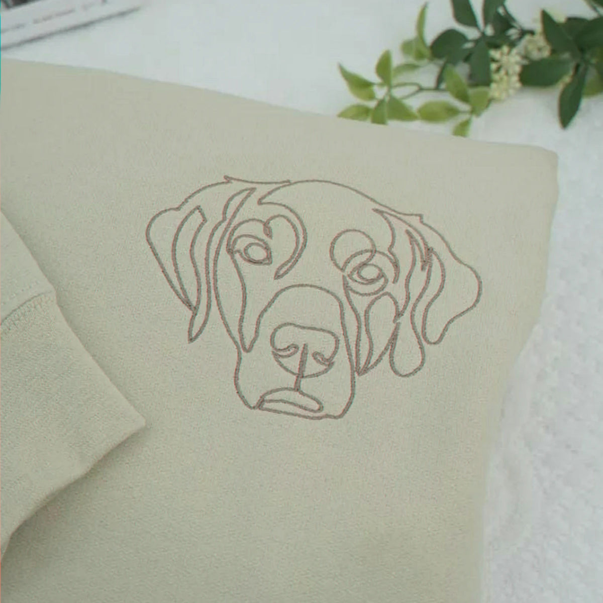 Custom New Dog Outline Sweatshirt for Grandpa - Embroidered Pet Photo Outline Crewneck & Name - First Time Dog Grandpa Gift for Him