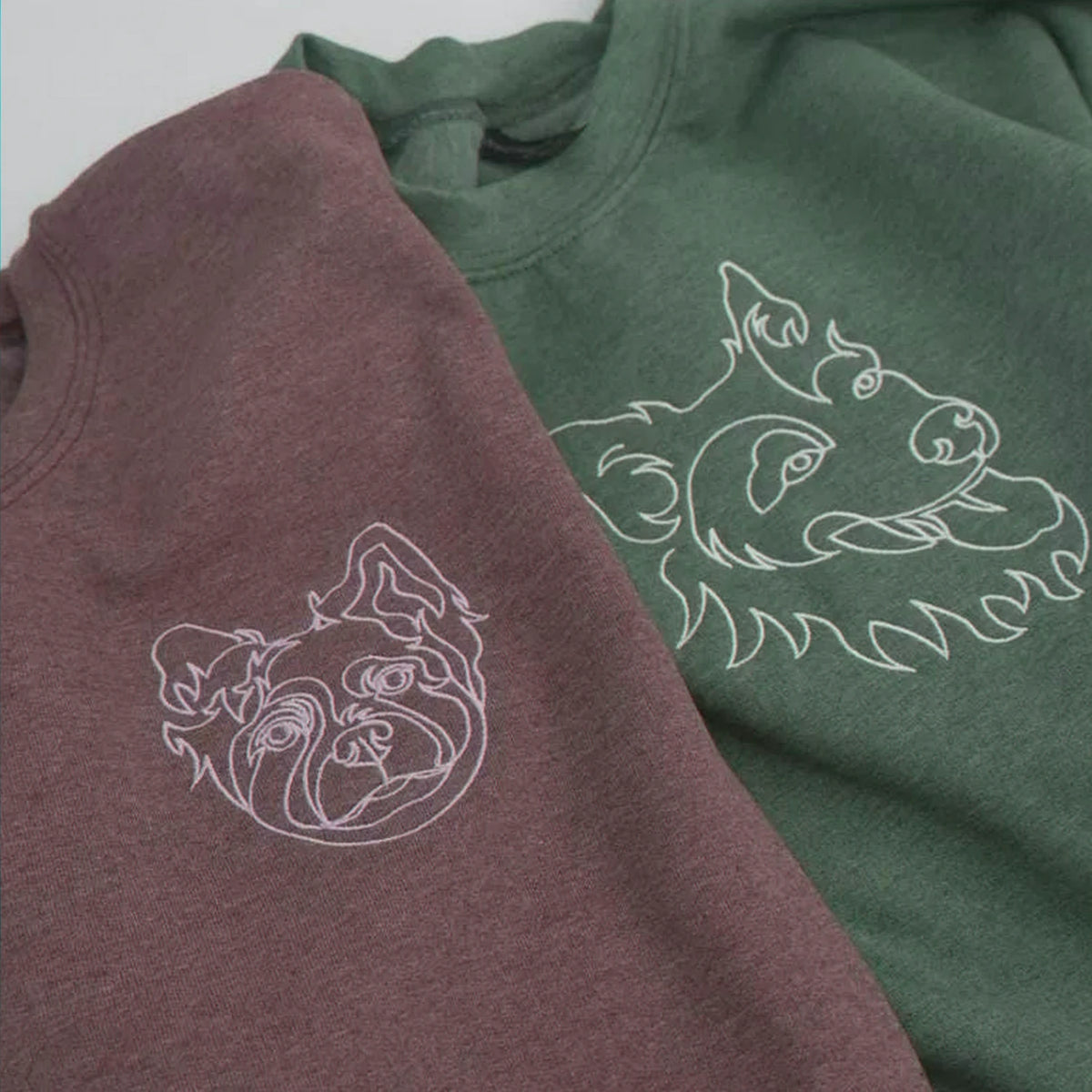 Custom New Dog Outline Sweatshirt for Grandpa - Embroidered Pet Photo Outline Crewneck & Name - First Time Dog Grandpa Gift for Him