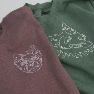 Custom New Dog Outline Sweatshirt for Grandpa - Embroidered Pet Photo Outline Crewneck & Name - First Time Dog Grandpa Gift for Him