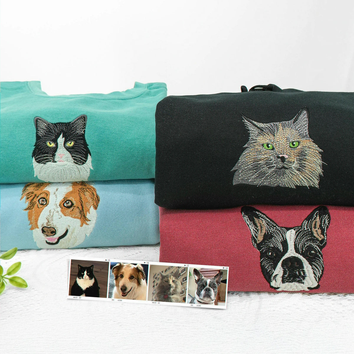 Custom Portrait Comfort Color® T-shirt for Pet Lover - Embroidered Pet Photo Full Color Tee & Name - Pet Owner Gift