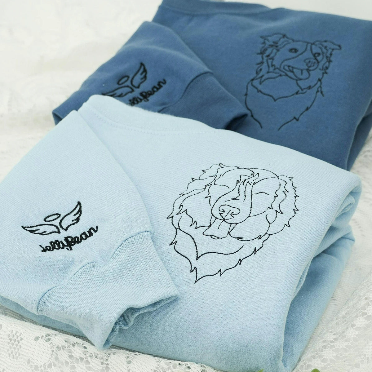Custom New Dog Outline Sweatshirt for Grandpa - Embroidered Pet Photo Outline Crewneck & Name - First Time Dog Grandpa Gift for Him