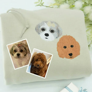 Custom Dog Portrait Sweatshirt for Birthday Husband - Embroidered Pet Photo Crewneck & Name - Gift for Him