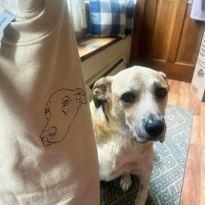 Custom Dog Memorial Sweatshirt for Husband - Embroidered Pet Photo Outline Crewneck & Name - Dog Loss Sympathy Gift for Him