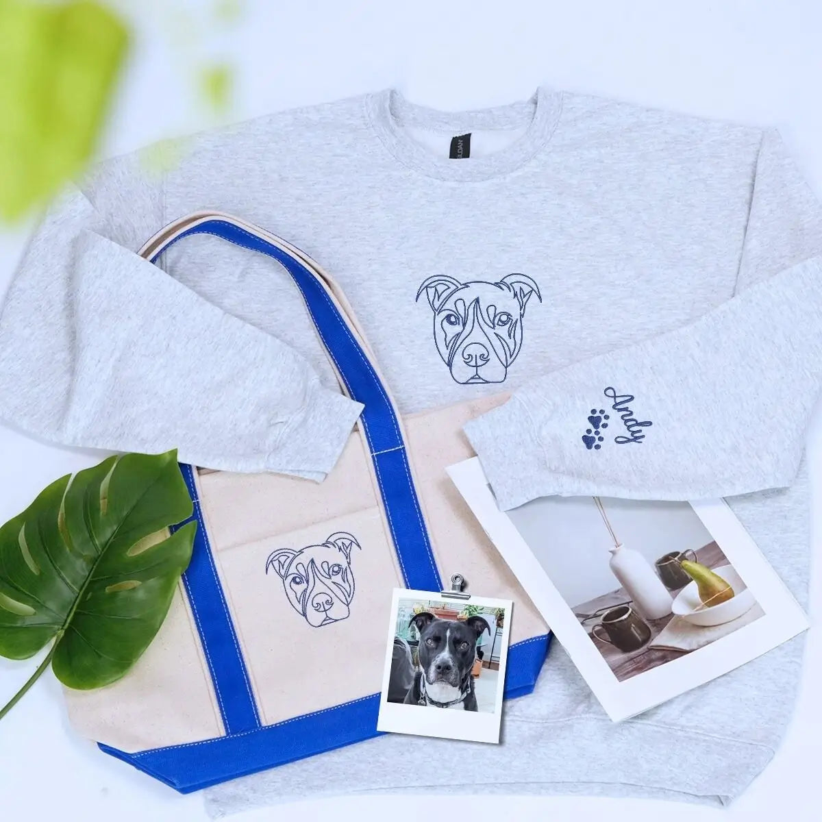 Dog-themed sweatshirt and tote bag gift combo for pet lovers