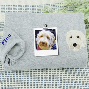 Embroidered dog lover sweatshirt and matching hat gift set for pet owners