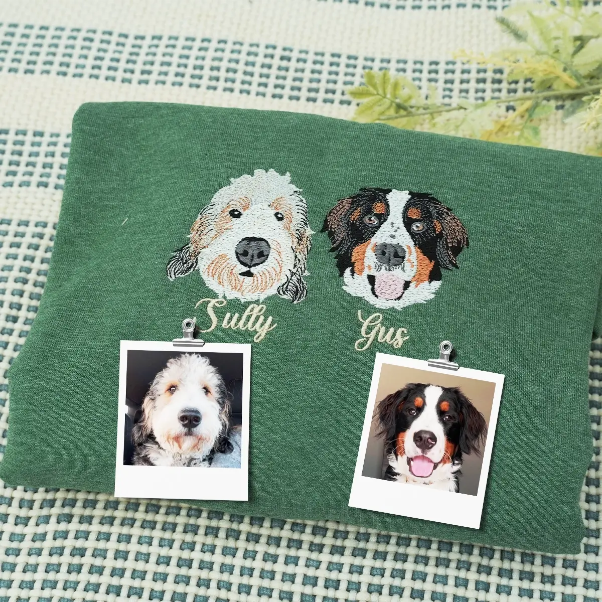 Embroidered dog lover sweatshirt and matching hat gift set for pet owners