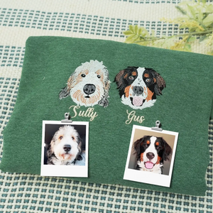 Embroidered dog lover sweatshirt and matching hat gift set for pet owners