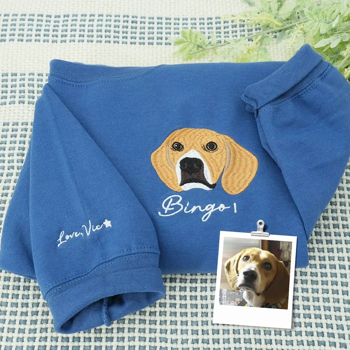 Embroidered dog lover sweatshirt and matching hat gift set for pet owners