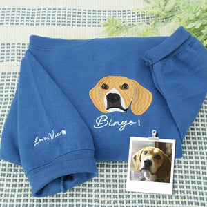 Embroidered dog lover sweatshirt and matching hat gift set for pet owners
