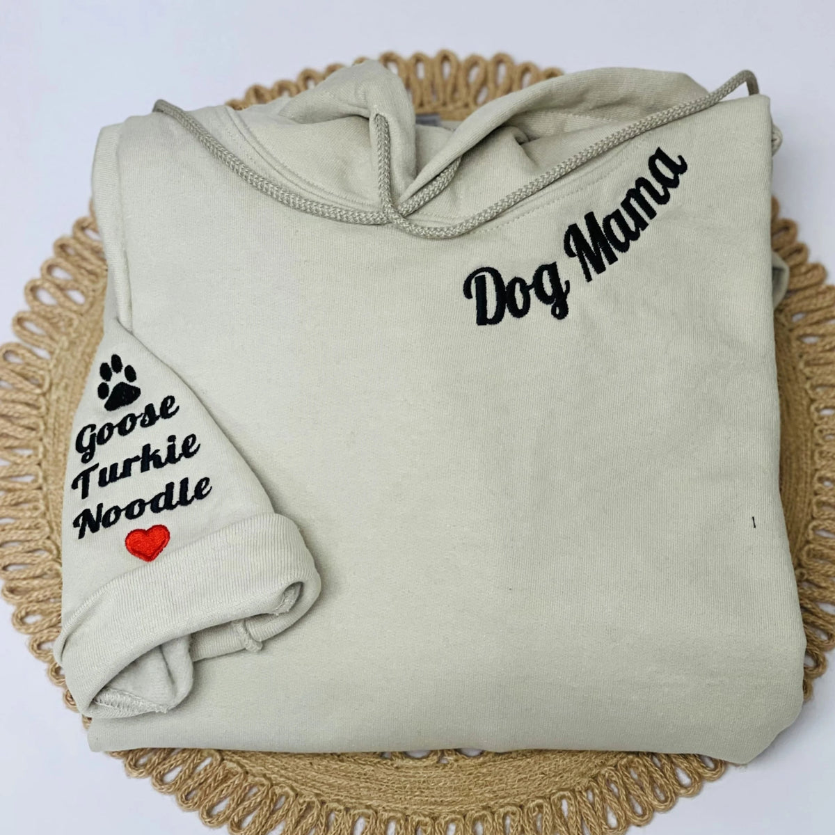 Nini Sweatshirt or Hoodie with Embroidered Child's Names on Sleeve