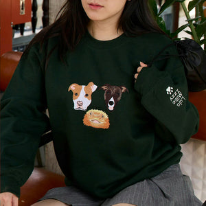 Custom Dog Memorial Sweatshirt for Mom - Embroidered Pet Photo Portrait Crewneck & Name - Dog Loss Sympathy Gift for Her