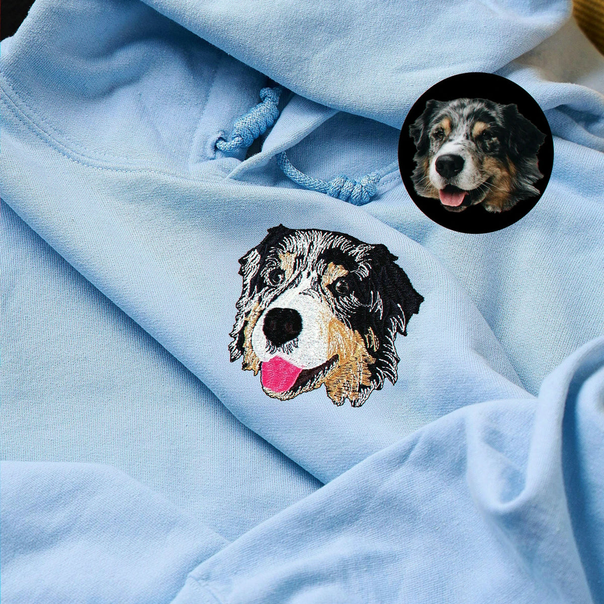 Custom Dog Memorial Sweatshirt for Mom - Embroidered Pet Photo Portrait Crewneck & Name - Dog Loss Sympathy Gift for Her