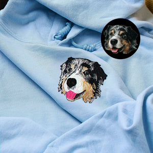 Custom Dog Memorial Sweatshirt for Mom - Embroidered Pet Photo Portrait Crewneck & Name - Dog Loss Sympathy Gift for Her