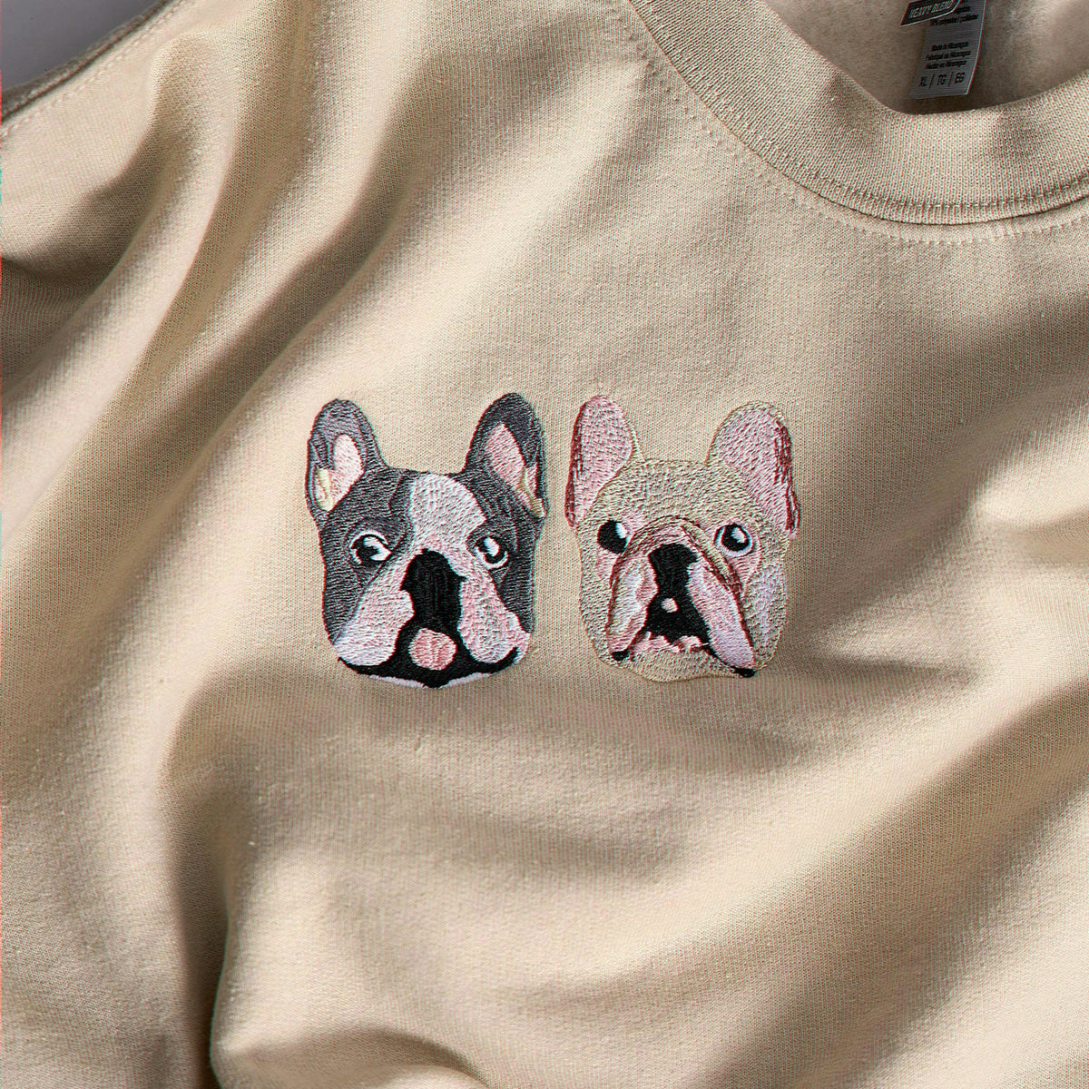 Custom Dog Memorial Sweatshirt for Mom - Embroidered Pet Photo Portrait Crewneck & Name - Dog Loss Sympathy Gift for Her
