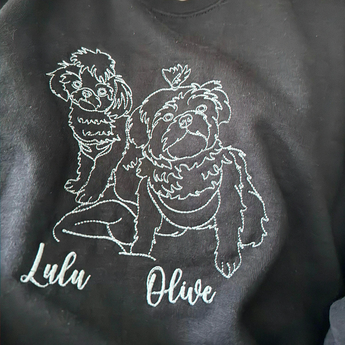 Custom New Dog Outline Sweatshirt for Mom - Embroidered Pet Photo Crewneck & Name - First Time Dog Mom Gift for Her
