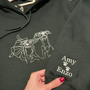 Custom New Dog Outline Sweatshirt for Mom - Embroidered Pet Photo Crewneck & Name - First Time Dog Mom Gift for Her