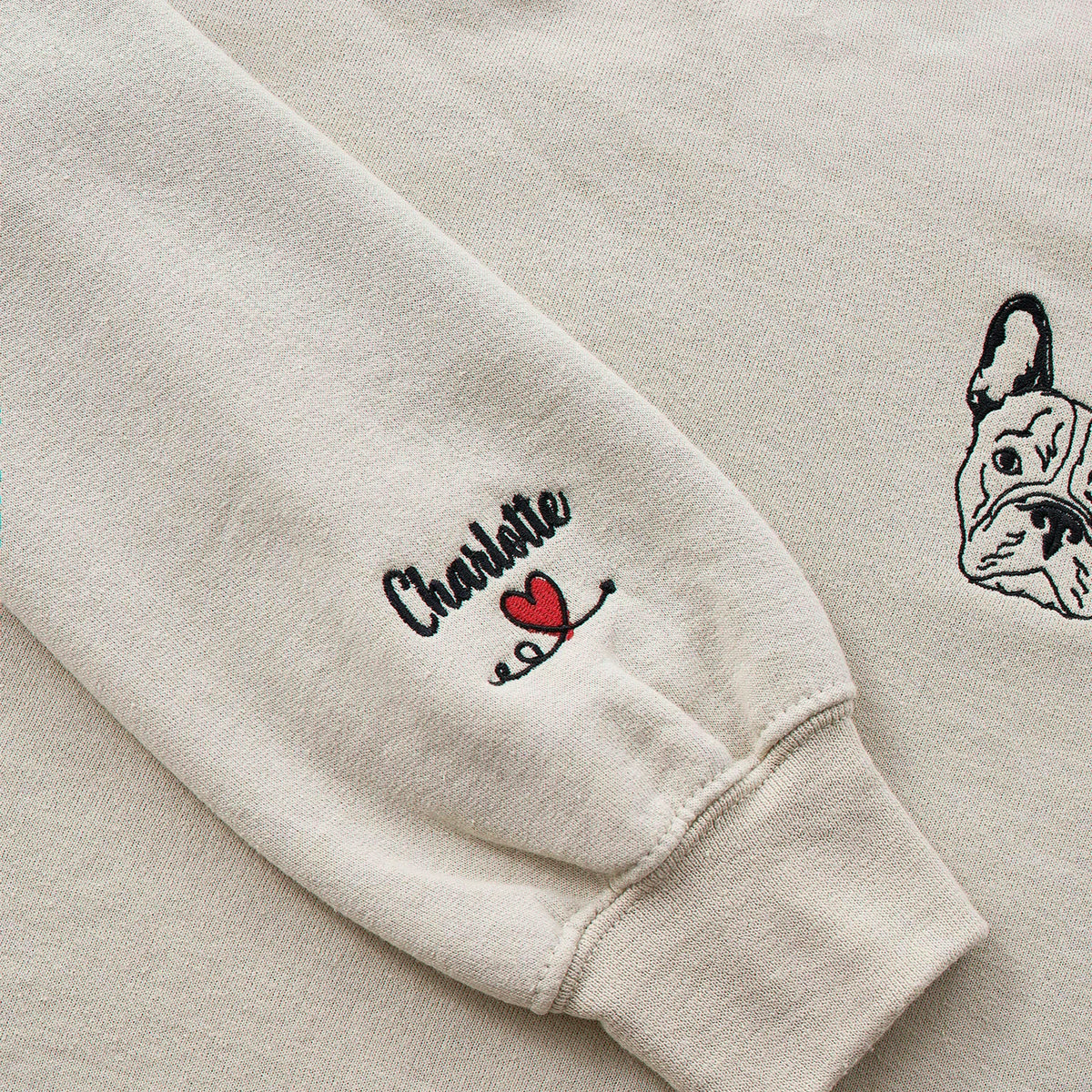 Custom Pet Line Art Embroidered Sweatshirt for Dog Moms, Personalized Dog Lover Gift