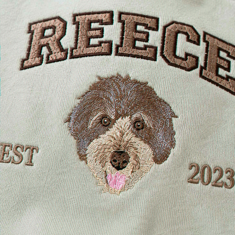 Custom Dog Memorial T-Shirt for Wife - Embroidered Pet Photo Portrait Tee & Name - Dog Loss Sympathy Gift for Her