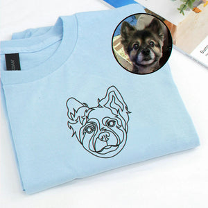Custom Dog Outline Sweatshirt for Birthday Mom - Minimalist Embroidered Pet Photo Crewneck & Name - Gift for Her