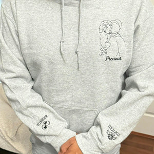 Custom New Dog Outline Sweatshirt for Boyfriend - Embroidered Pet Photo Crewneck & Name - First Time Dog Dad Gift for Him