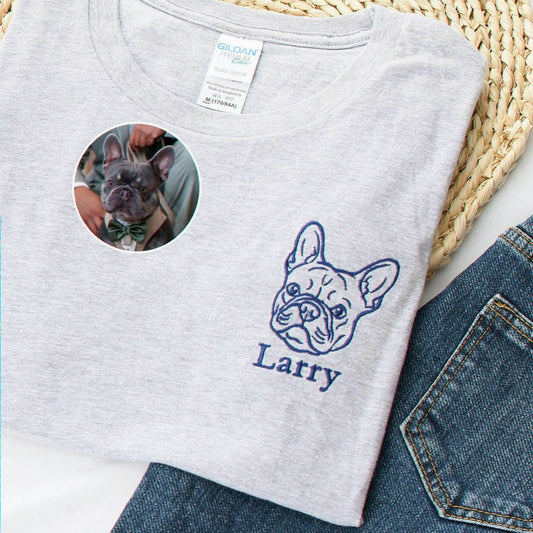 Sport Gray Custom Dog Portrait Shirt for Dog Mom