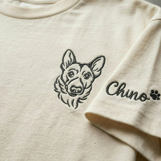 Sand Custom Dog Portrait Photo T-shirt for dog dad