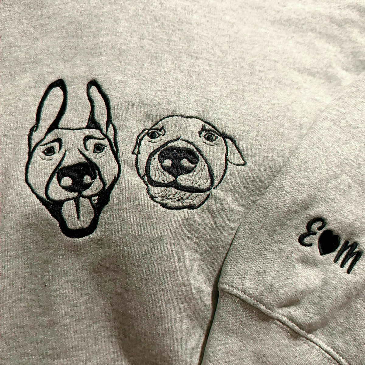 Sport Gray Custom Dog Portrait Embroidered T-Shirt, Gift for Dog Dad