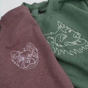 Custom Dog Memorial Sweatshirt for Grandma - Embroidered Pet Photo Outline Crewneck & Name - Dog Loss Sympathy Gift for Her