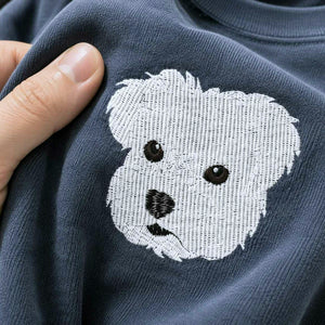 Custom Dog Portrait T-shirt for Birthday Son - Embroidered Pet Photo Tee & Name - Gift for Him