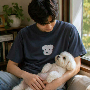 Custom Dog Portrait T-shirt for Birthday Son - Embroidered Pet Photo Tee & Name - Gift for Him