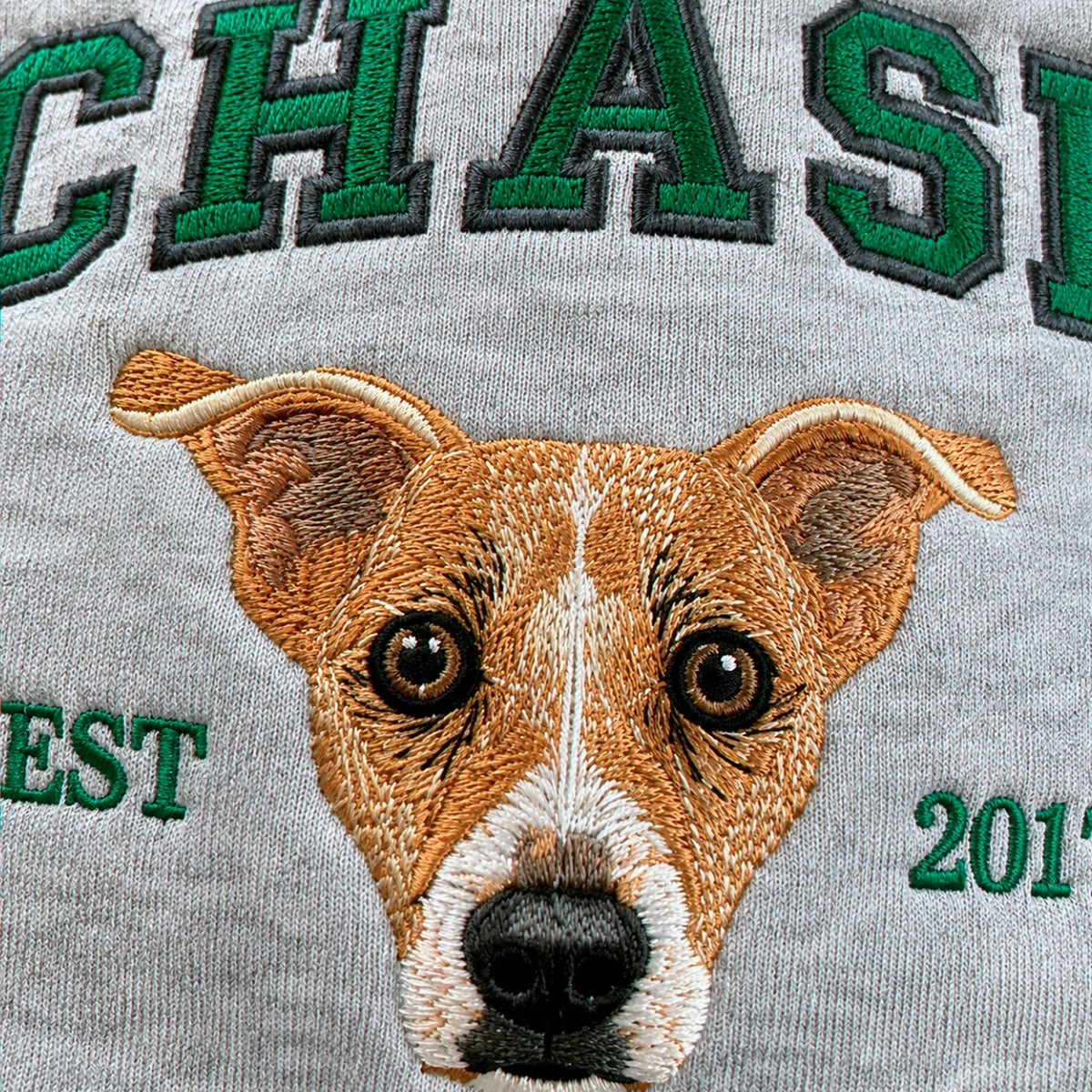Custom Dog Memorial Sweatshirt for Son - Embroidered Pet Photo Portrait Crewneck & Name - Dog Loss Sympathy Gift for Him