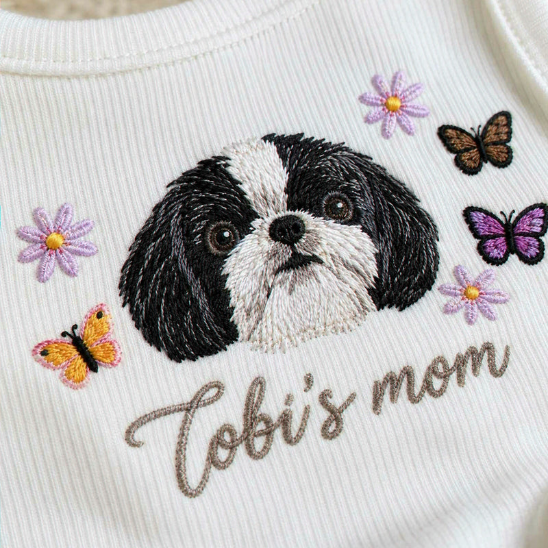 Custom Pet Tank Top, Embroidered Pet Portrait From Photo Tank, Dog Cat Baby Tee, Dog Gifts for Teen Girls