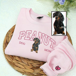 Custom Dachshund Photo Sweatshirt - Embroidered Portrait Weenie Dog Gift