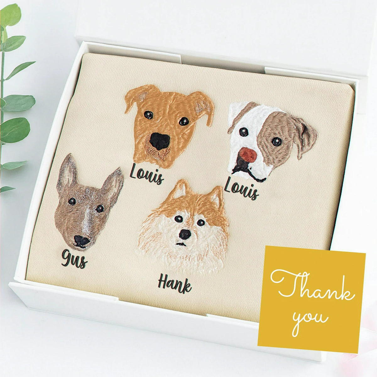 Custom Dog Portrait Sweatshirt for Birthday Wife - Embroidered Pet Photo Crewneck & Name - Gift for Her