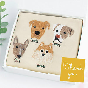 Custom Dog Portrait Sweatshirt for Birthday Wife - Embroidered Pet Photo Crewneck & Name - Gift for Her