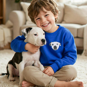 Personalized Embroidered Dog Portrait Youth Hoodie or Sweatshirt from Photo for Kids, Gift for Dog Lovers