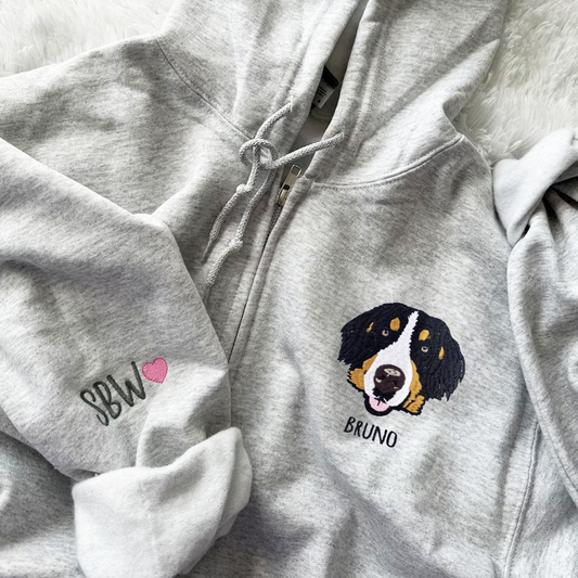 dog mom zip up hoodie